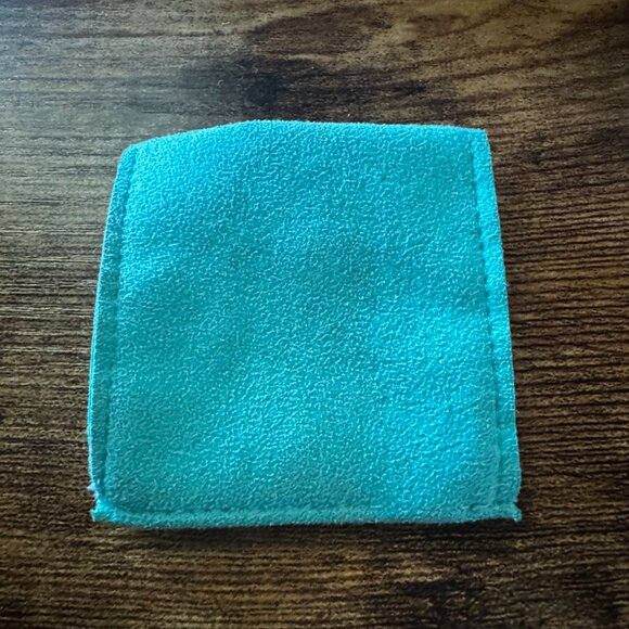 Tiffany & Co. Teal Suede Jewelry Pouch with Snap Closure - Picture 2 of 3